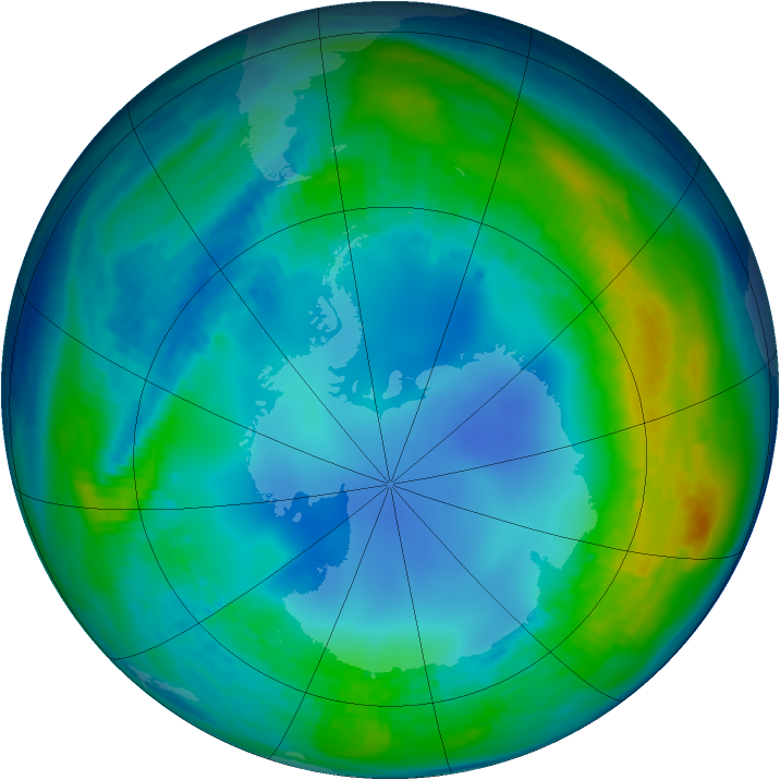 Antarctic ozone map for 13 May 1986